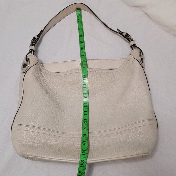 COACH WHITE PEBBLE LEATHER PURSE SATCHEL - Picture 12 of 15